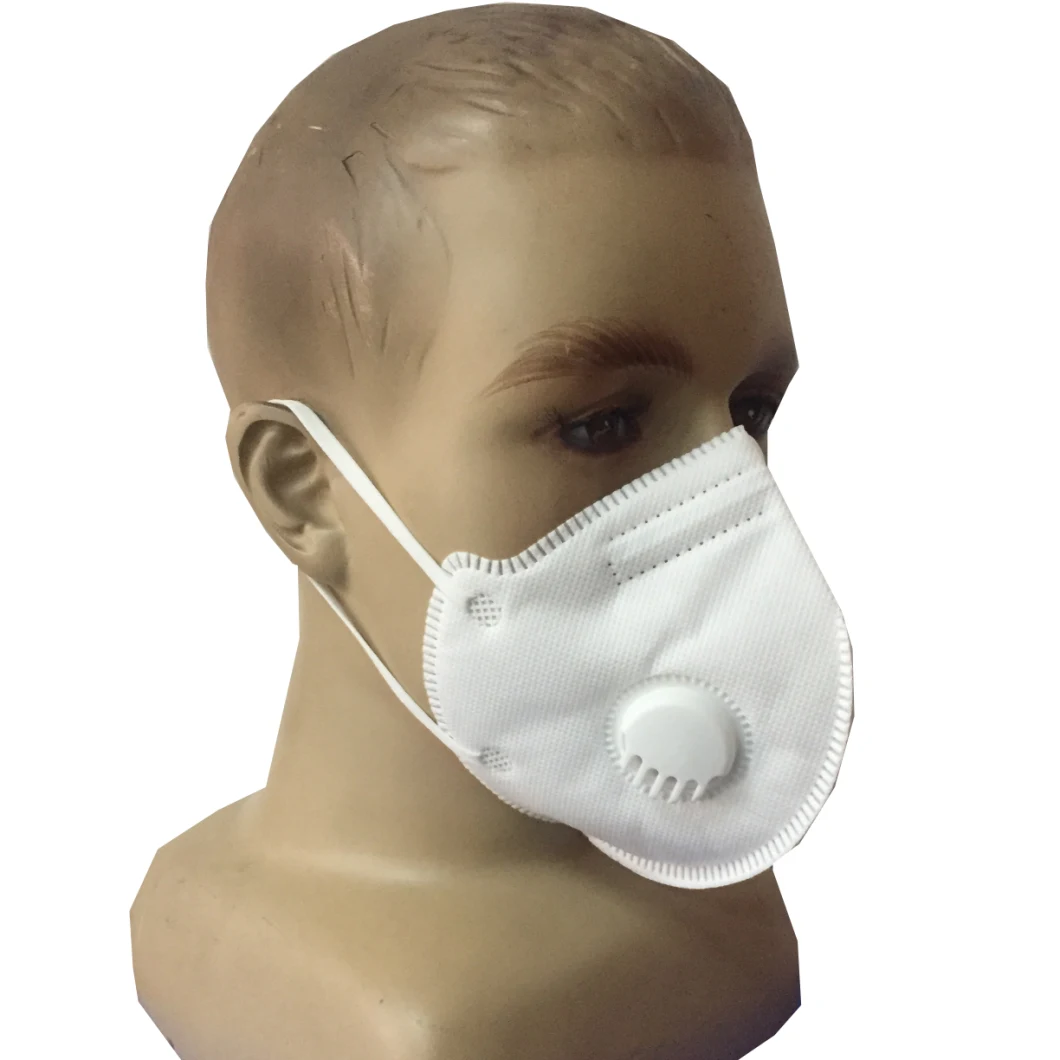 Disposable Earloop Non-Woven Folded N95 Anti Respirator Dust Face Mask with Valve
