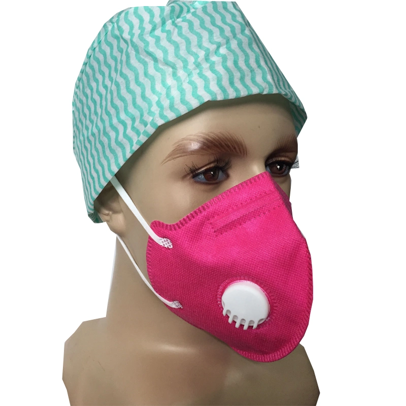 Disposable Earloop Non-Woven Folded N95 Anti Respirator Dust Face Mask with Valve