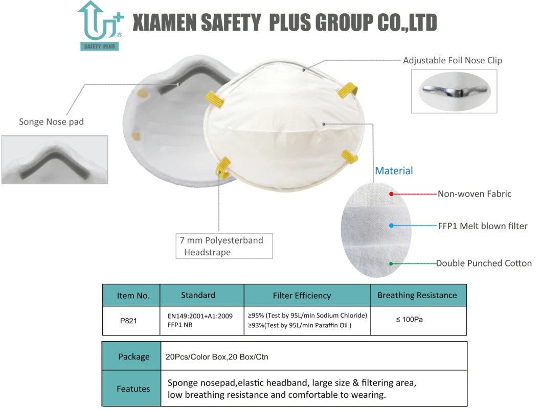 Disposal Protective Mask Factory Best Face Shield Protective Respirator Dust Mask at FFP1 Nr Level