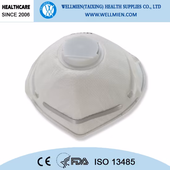 Disposable Earloop Non-Woven Folded N95 Anti Respirator Dust Face Mask with Valve